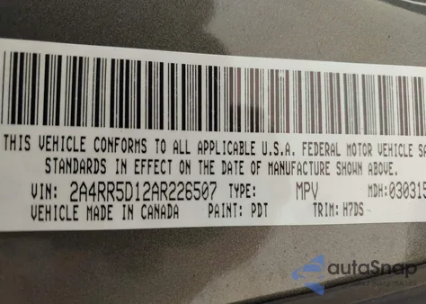 2010 Chrysler Town & Country Touring из США, поврежденный, VIN 2A4RR5D12AR226507